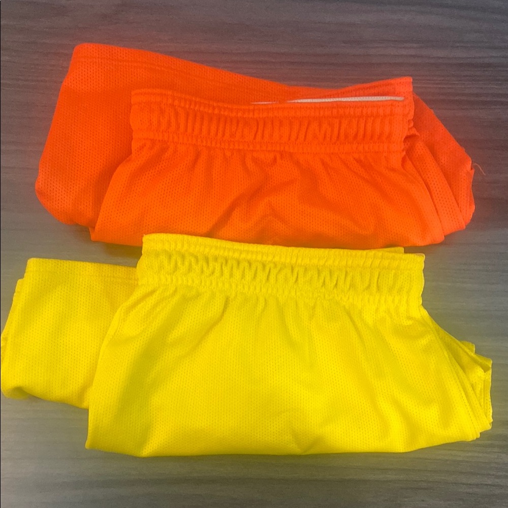 Under Armour Bright Orange and Yellow Athletic Women Shorts Size LG
